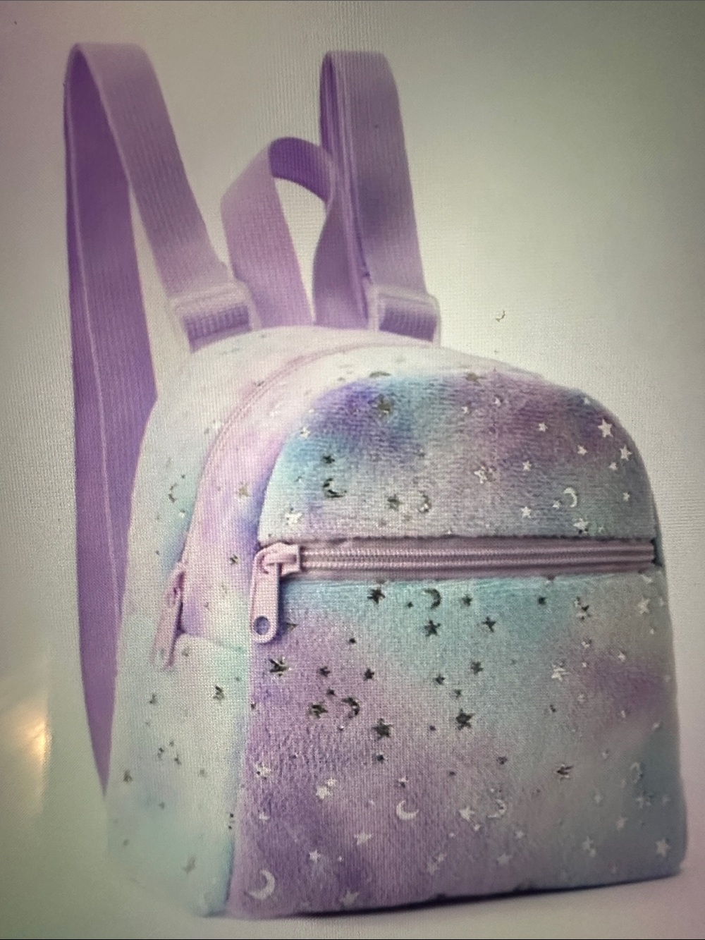 Backpack Mini Purple Galaxy with Moon and Stars